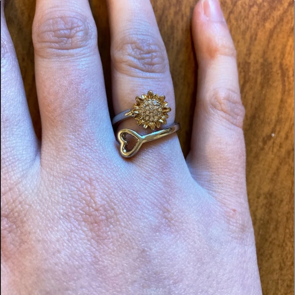 Sunflower with Heart Ring